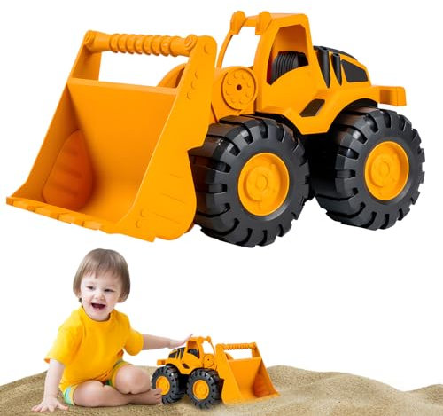Baustellen Spielfahrzeug für Kinder ab 2+ Jahre, Bagger, Schaufel, Kipper, Robuster Schaufelbagger mit Funktionstüchtigen Baggeram, Indoor Outdoor Sandspielzeug Strandspielzeug für Mädchen Jungen (B)