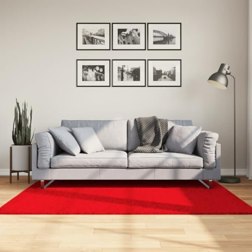 Tidyard Teppich Bambusmatte Wohnzimmerteppich Badezimmerteppich Bambusteppich rutschfest für Wohnzimmer,Läufer Küchenteppich Flurteppich Oviedo Kurzflor Rot 120x170 cm
