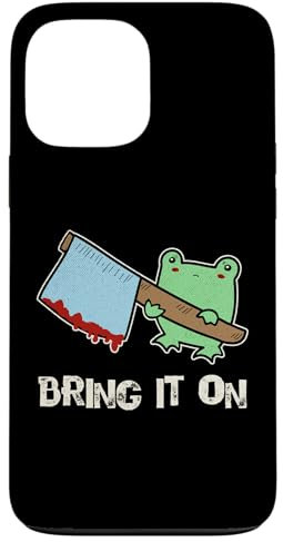 iPhone 13 Pro Max Angry Frog Ax Funny Horror Mad Frog Antisocial Halloween Case