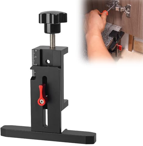 Einstellbarer Schrank Tür Installation Positioner, 35mm verdeckte Scharnierlehre, Bohrerführung Locator für verdeckte Türinstallation Haushaltswerkzeuge Aluminiumlegierung Lochöffner