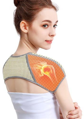 HPONEZJ Schulterwärmer Selbstheizend Schulterbandage Wärme Schulterpolster Damen Herren Schulterwickel Thermisch Rücken Schulter Kompression Elastisch Schulterschutz Bandage für Schmerzlinderung XL