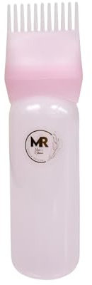 Hair Dye & Oil Comb Applicator Bottle (6oz) - Root Comb Applicator with Graduated Scale for Precise Hair Coloring and Oil Application - Perfect for Salon and Home Use - 3220 (Baby Pink)