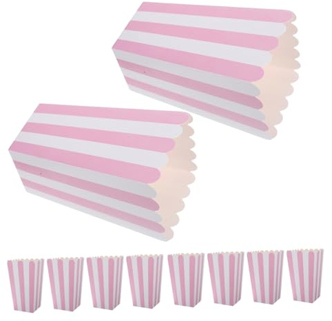 FOMIYES 24 Kleine Popcornboxen Papier Mit Gestreiftem Wellenrand Ölresistent Einweg Snackbehälter Für Geburtstagsfeiern Party Snacks Und Kinderveranstaltungen