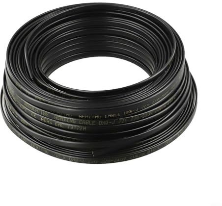 Selbstbegrenzendes Heizkabel, 20 W/m, perfekt zum Schutz von Wasserleitungen und Dächern vor Eisschäden (50 m)