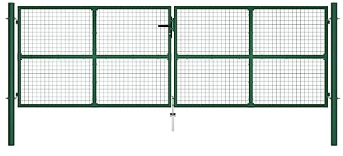 Doppelstabmatten-Doppeltor 390x125 cm - Hochwertiges Stahltor für Garten & Grundstück - Langlebig, Sicher & Einfach zu Montieren - Ideal als Zaunersatz oder Absperrung
