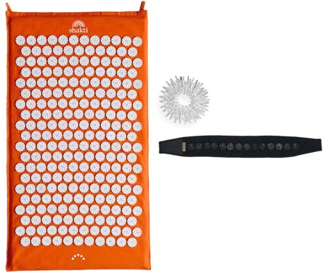 ShaktiMat [Das Original] Starter Set - Akupressurmatte, Akupressur Stirnband, & Akupressur Ring - Bio-Baumwolle, Ethische Handarbeit - Entspannung für Rücken, Nacken, Füße, Kopf, Finger