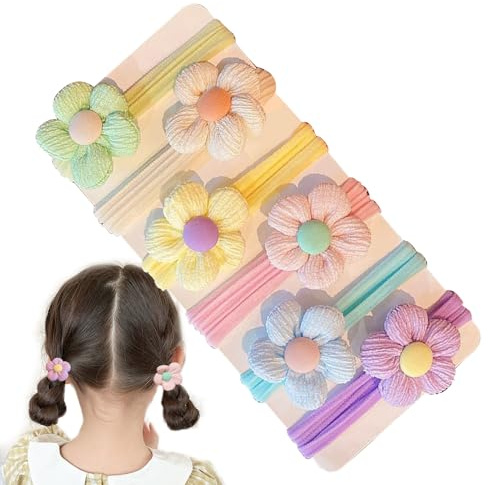 baabeash Elastici Per Capelli Bambina,6 Pezzi Fascette senza Cuciture,Accessorio Styling per Acconciature Fascia per Codino | Ragazze Bimbe Fini Ricci Spessi Quotidiani