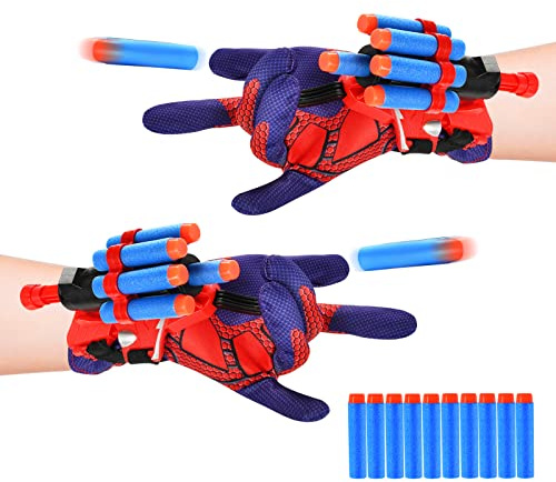 2 Set Launcher Handschuh, Held Launcher, Handgelenk Spielzeug Set, Cosplay Handschuh Lustiges Lernspielzeug für Kinder
