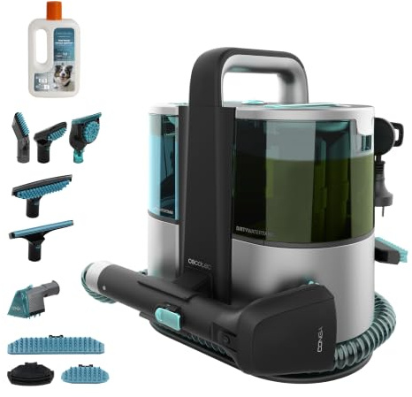 Cecotec Limpiador Aspirador Tapicerias Conga 6000 Carpet&Spot Clean XL Pro | Ideal para Alfombras, Con Cable, 600W, 14kPa, 6 Accesorios, Depósito Agua Limpia 1000ml - Agua Sucia 850 ml, Radio Acción 8m
