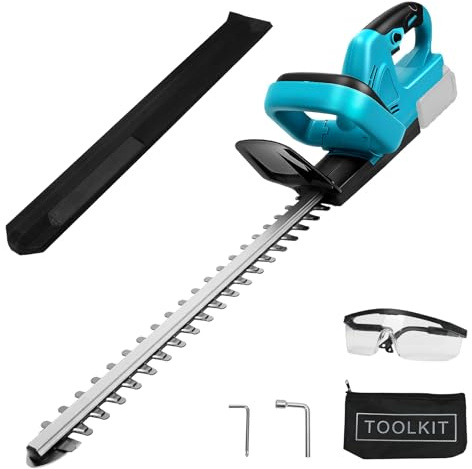 Hedge sax kompatibel med Makita 18 V-batterier, skärlängd 52 cm, tandavstånd 20 mm, trådlös handbatteri, häcktrimmare, elektrisk (utan batteri)