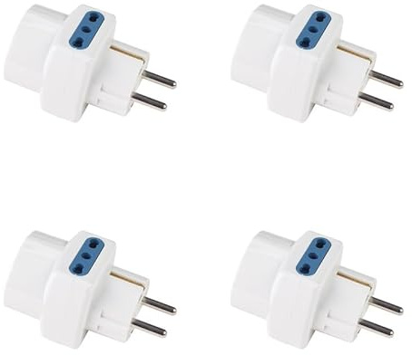 4 st. reseadapter, 2 x 10 A/16 A tvåstegsuttag + 1 universell, fransk/tysk elektrisk kontakt 16A 2P + T Schuko