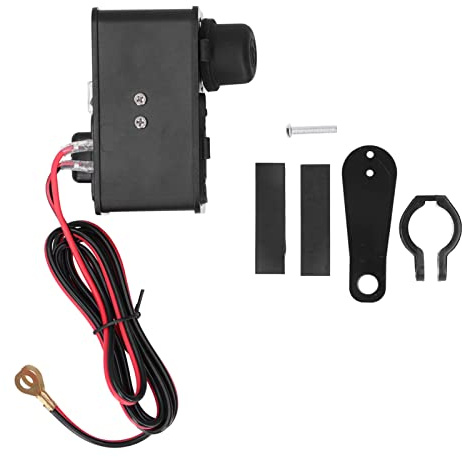 Dioche Voltmetro per Montaggio su Specchio QC 3.0 Veloce 5V/3A Sigaretta per Moto Dual USB con Voltmetro per Telefono Cellulare - Supporto per Manubrio e Specchio