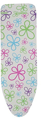 Leifheit Bügelbrettbezug Cotton Classic L, für Bügelflächen bis max. 130 x 45 cm, klassischer Baumwollbezug, mit elastischem Gummizug
