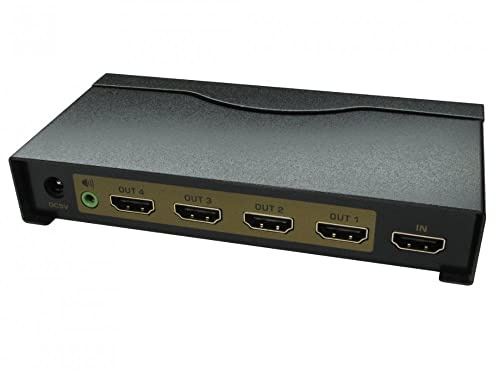 C4A® 4 Port HDMI Splitter - 4k Splits The HDMI Signal To 4 Monitors Or HDTV’s