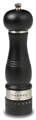 COLE & MASON Ardingly Wood Pepper Grinder - Wooden Mill Includes Gourmet Precision Mechanism and Premium Peppercorns, Dark Brown
