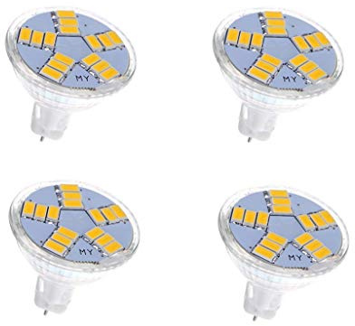 5W LED MR11 Light Bulbs MR11 5W LED Halogen Replacement Bulb,12V 40W Halogen Bulbs Equivalent,MR11 GU4 Bi-Pin Base,12V,Warm White 3000K,15 LEDs 5730 SMD,Pack of 4