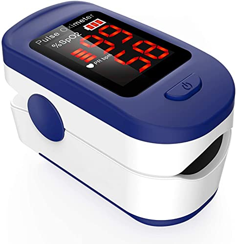 AGPTEK Saturimetro da dito Professionale Pulsossimetro Digitale Ossimetro Portatile con Display OLED per Frequenza Del Polso e La Saturazione di Ossigeno SpO2 e Cardiofrequenzimetro,Blu Oximeter