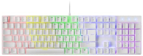 Mars Gaming Gaming MK422 Weiß, Mechanische Tastatur RGB, Antighosting, Mechanischer Switch Rot, US Sprache, MK422WRUS