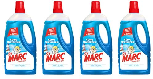 St Marc Liquide multi-usages Côtes Bretonnes - Nouvelle formule concentrée - Lot de 4 x 1L