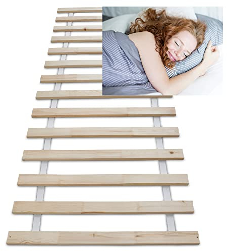 Wolkenland Premium Rollrost Rolllattenrost für Ihr Bett – Lattenrost – stabile 2 cm Dicke Holzlatten bis 400 kg belastbar – 4 Größen zur Wahl – für erholsamen Schlaf (90 x 200 cm 14 Latten)