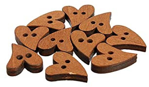 Multifunktionale Knöpfe 100 Stcs natürliche Holzknöpfe Vintage herzförmige Knöpfe mit Löchern DIY Crafting Sewing Supplies Kaffee
