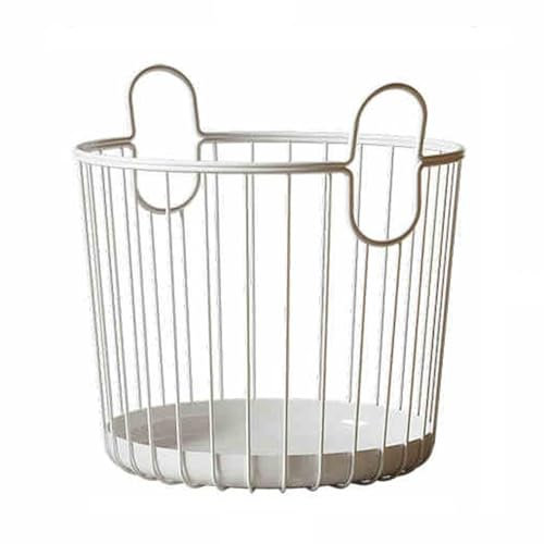 WNGJZZYC Vielseitiger Wäschekorb aus Metall, Tragbarer Wäschesammler, Wäschekörbe mit Griffen, für Küche, Bad, Kinderzimmer und Home Office(Grau)