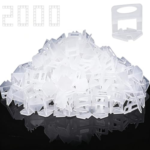 2 000 stycken standardflikar, fogbredd 1,5 mm, nivelleringssystem, klinkernivelleringshjälp, dragflikar, fogbredd läggningshjälp för kakel, höjd 3–12 mm (2 000 flikar, 1,5 mm)