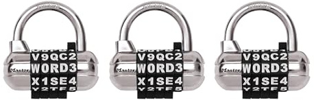 Master Lock Padlock, Set Your Own Word Combination Lock, 2-1/2 in. Wide, Black, 3 Pack,1534BLKEC3