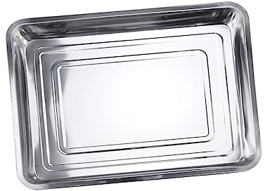DECHOUS Stainless Steel Grill Plate Lightweight and Reusable BBQ Heat Plate 45x35x4.8cm for Outdoor Cooking and Dishwasher Safe