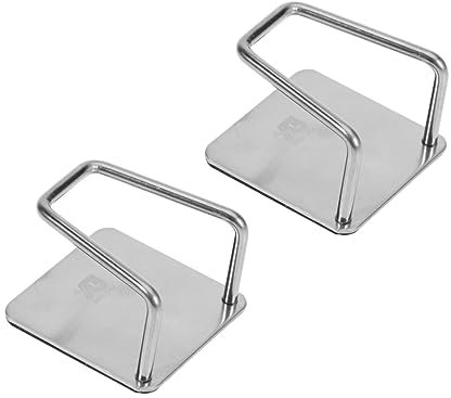 BUGUUYO 2stücke Edelstahl Schwammhalter Ohne Bohren Multifunktionales Wandmontiertes Abtropfgestell Mit Haken Für Küche Und Bad Selbstklebend Platzsparend Langlebig Silber