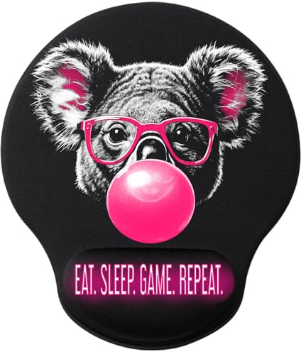 La Hormiga Molona Tapis de souris Gaming Bureau Support Poignet Surface Doux Base Antidérapante Idéal pour Gamers, Compatible avec Souris Optique et Laser Mouse Pad Design Koala