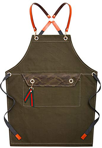 delantal de carpintería, delantal de herramientas, Delantales for hombres, Delantal de trabajo de lona impermeable unisex Delantal de carpintero con bolsillo for herramientas for taller cocina jardín(