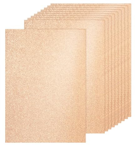 PATIKIL 40 Feuilles de Papier Cartonné Coloré, A4 29.7cm x 21cm 250g Feuilles Brillants Épais pour Artisanat, Loisirs Créatifs, la Fabrication, Arts, Travaux Manuels, Pailleté Jaune Clair