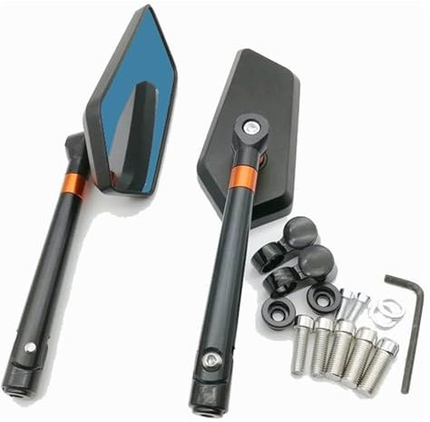 Motorrad Lenkerendenspiegel Für Kawa&saki Z750 Z800 Z900 Z1000 Für V&ersys 650 Für V&ersys 1000 ER6N Universal-Motorrad-Rückspiegel Aus Aluminiumlegierung(Schwarz)