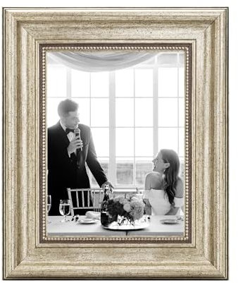 CABBEL Bilderrahmen 13x18 cm Silber – Barock Vintage Rahmen im Antik Look für Poster, Fotos & Urkunden – Mit bruchsicherem Acrylglas – Dekorativ & Elegant – Perfekt für Wohnzimmer, Büro oder Galerie