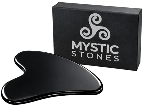Gua Sha Obsidiana Negra Piedra Natural | Tonifica y reafirma la piel | Reduce arrugas y líneas de expresión | Ritual facial antiestrés | Ideal para masaje diario