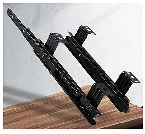 Guide nascoste per cassetti da 30,5 cm, guide per cassetti con chiusura ammortizzata con cuscinetto a sfera laterale per montaggio laterale, 3 pieghe a estensione completa per cassetto guida binario