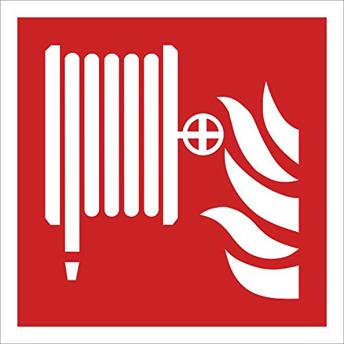 Löschschlauch Brandschutzzeichen Symbol Aufkleber Nachleuchtend ASR A1.3 400 x 400 mm