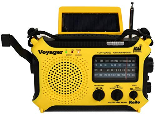 Kaito KA500L 4-vägs driven nödsituation AM/FM/SW NOAA vädervarningsradio med sol, dynamo vev, ficklampa