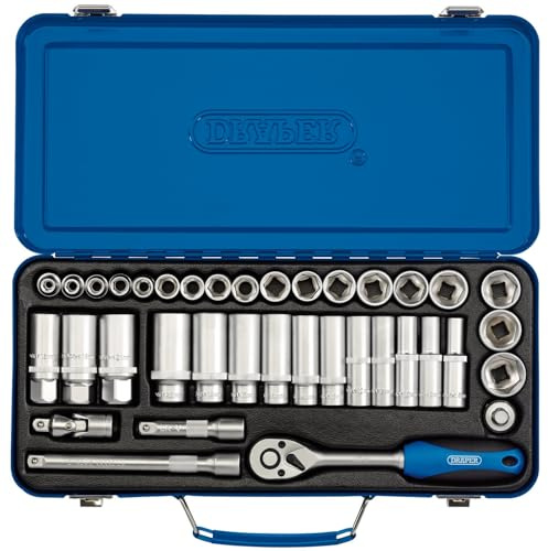 DRAPER dd37 m/MT 3/20,3 cm SQ. DR. metrisch Socket Set (37 Stück), blau