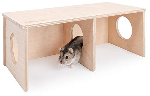 Niteangel Hamster Secret Peep Schuppen 2-Kammer Versteck & Tunnel Erkundungs-Spielzeug, Small - for Dwarf Hamster (S)