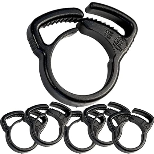Suinga Fascetta Tubo Irrigazione a Goccia 16 mm | Set di 100 Fascette di Pressione per Tubo da Giardino | Accessori Annaffiatura a Goccia Tubazione | Fissaggio per Tubo | Tee Gomito Raccordo