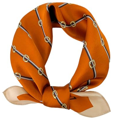 Aufeel Liten fyrkantig sjal i 100% äkta mullbärssilke, för kvinnor, halsduk, 53 cm, lätt huvudduk, tryckt scarf, presentförpackad, S
