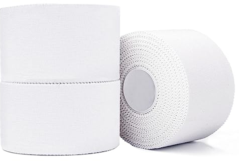 3 Rotoli Tape Sportivo Anelastico e Ipoallergenico per Bendaggio Funzionale Sportivo e Professionale Nastro Adesivo 3,8cm x 10m
