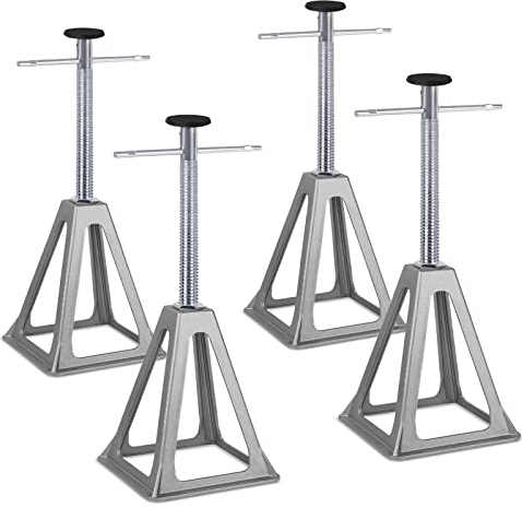 NAIZY Unterstellbock Unterstellböcke KFZ Auto Stützen Stützbock Höhenverstellbar 28-43cm Wohnwagen Zubehör bis 1000 KG Belastbar für PKW, Caravan, Wohnmobilen, Anhängern, 4 Stück