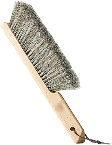 WIPPWER Ensemble plumeau Antistatique en CRIN de Cheval Naturel Brosse de Nettoyage Compteur plumeau avec Manche en Bois antidérapant plumeaux for Maison hôtel Bureau Voiture poignée plumeaux brosses