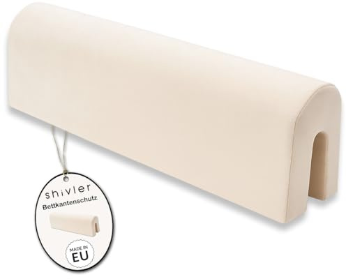 shivler Bettkantenschutz für Kinderbetten Kissen für bettumrandung Rausfallschutz Abdeckung Kantenschutz für Babybett (Beige, 100cm)