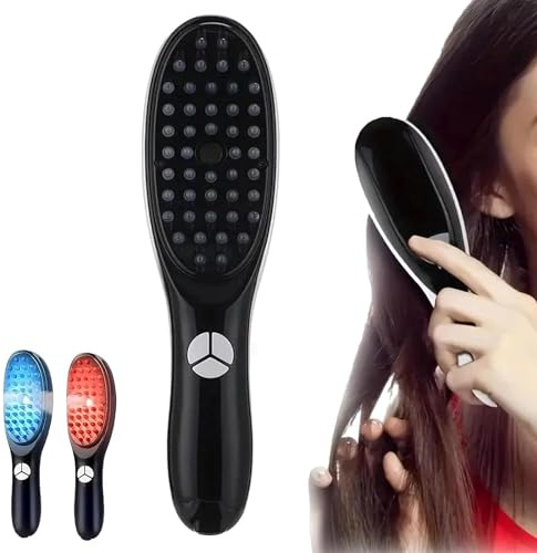Peine para masaje del cuero cabelludo, peine para el cuidado del cabello con terapia de luz para masaje de cabeza, peine vibrante para masaje del cuero cabelludo