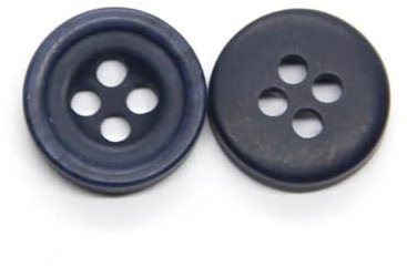 Klauer Runde Knöpfe 9/10/10mm Harzknöpfe Hemdknöpfe, Blau, 11mm 30pcs