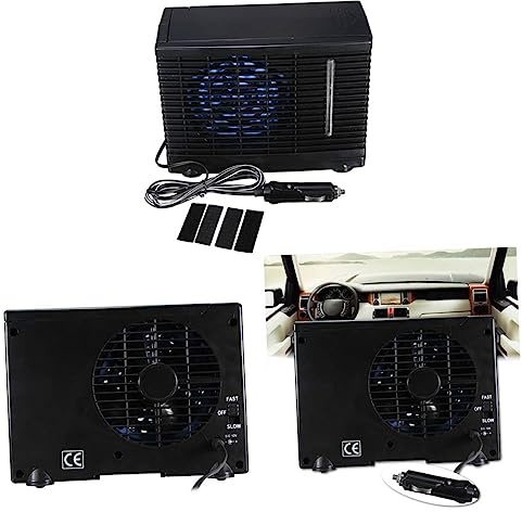 JECOMPRIS 12V Portable Air Conditioner for Car with Evaporative Cooling Fan and Cigarette Lighter Adapter Mini Air Cooler for Trucks and Boats